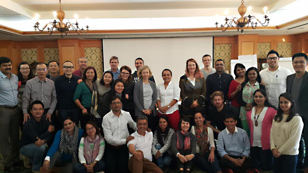 The complete group during training in Seoul in December