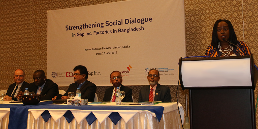 ILO and GAP Inc. initiative will help build the capacity of factory management, compliance staff, union members and workplace committee members on topics such as freedom of association, collective bargaining, international labour standards, HR management, communications and negotiation techniques, as well as increase the understanding of the Bangladesh Labour Act.